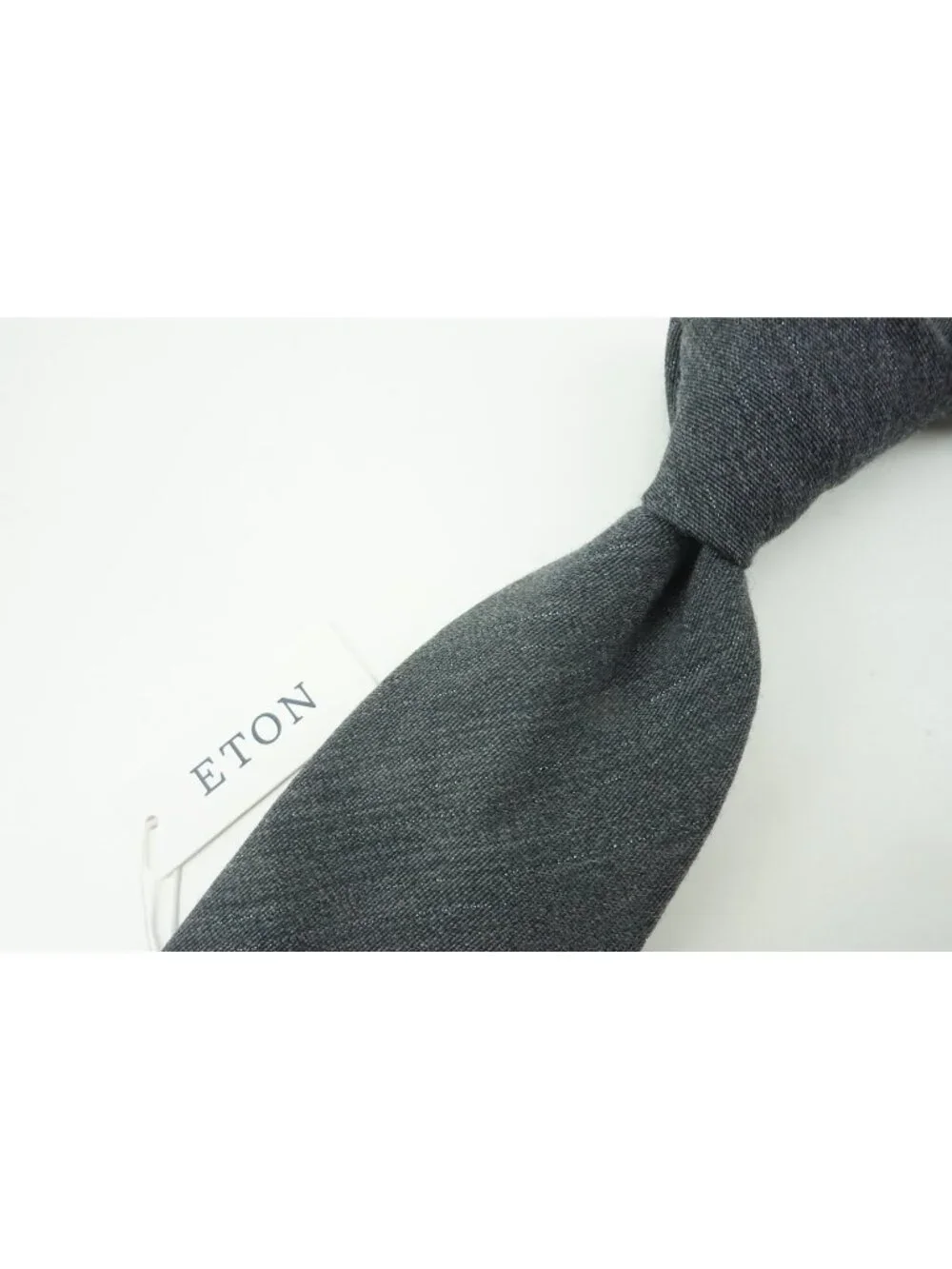 Eton Cloud Gray Tinsel Striped Silk Blend Tie Brand New With Tags